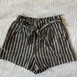 Striped High Waist Women's Shorts